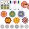 36PCS Stained Glass Mandala Window Clings Kit with 8 Markers – DIY Color Your Own Suncatchers, Holi & Diwali Rangoli Window Art Craft Set for Adults, Seniors & Beginners